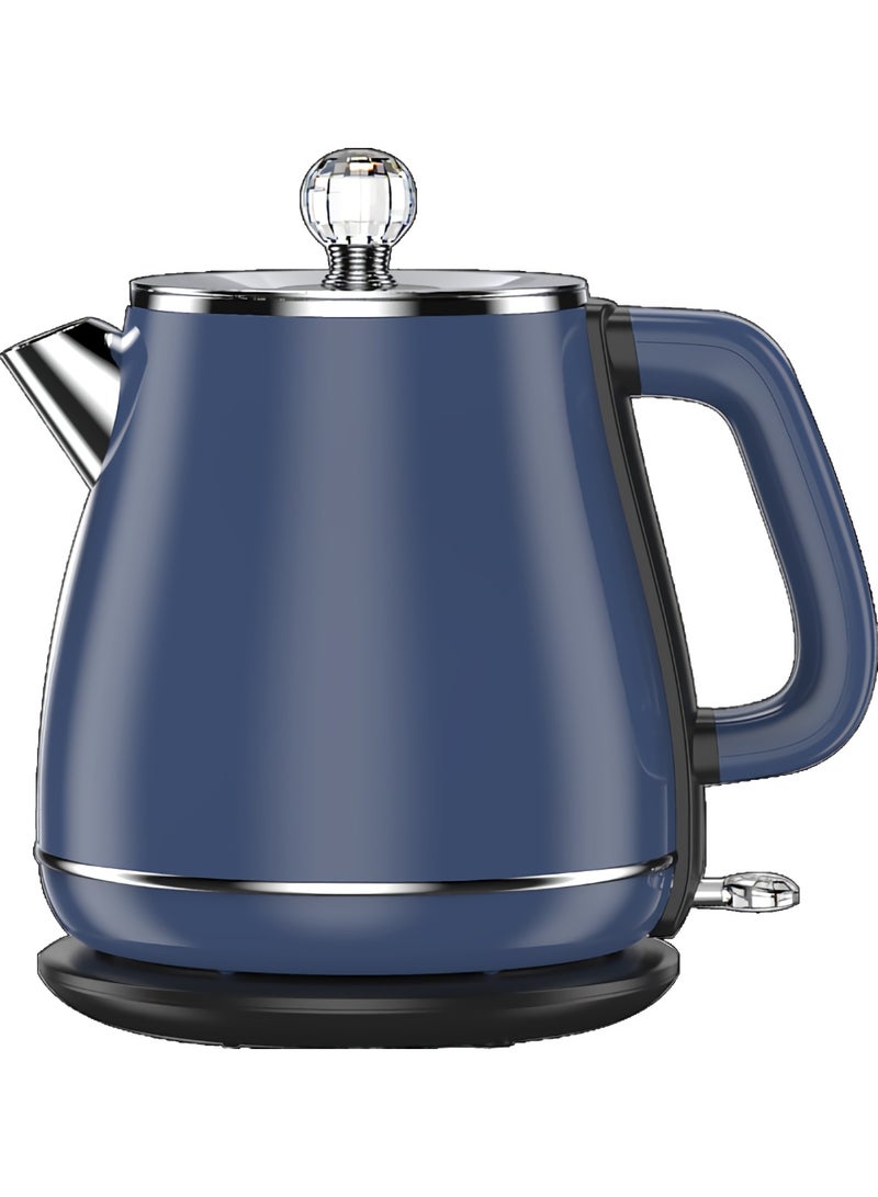 Upgraded Upgraded Double Wall 1800W 1.8L Retro Electric Kettle, Anti-Scald, 304 Stainless Steel, Fast Boiling, Auto Shut-Off & Dry Burn Protection, for Home Office Use Blue - Image 1